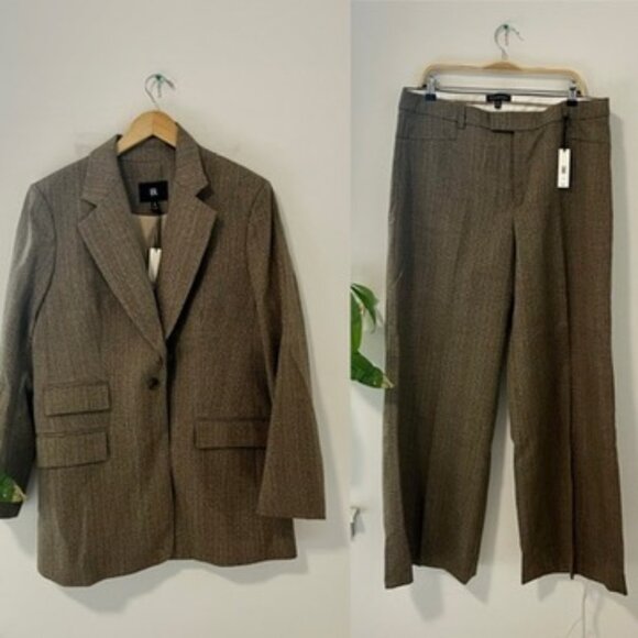 NEW Banana Republic Lido Sculpted Italian Wool Blazer & Pant Suit Size 16 - Picture 1 of 12